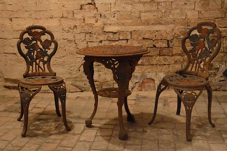 ensemble jardin fonte rouillée
